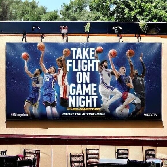 2023 DIRECTV NBA League Pass Vinyl Banner 4'x8' Curry Giannis Embiid Jokic New - Picture 2 of 3